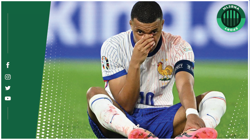 صور إصابة مبابي في مباراته ضد النمسا في اليورو 2024